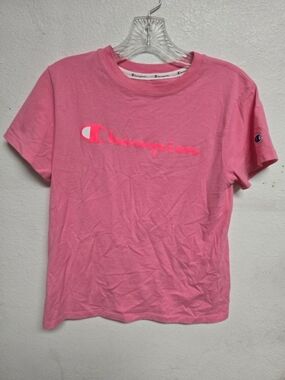 Champion Kids Pink Logo Short Sleeve Tee